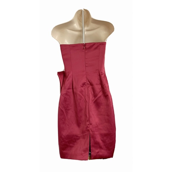 White House Black Market Red Satin Strapless Bow Cocktail Dress – Size 0 - Picture 2 of 8